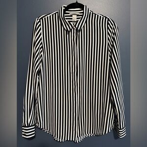 H&M Navy and White Striped Shirt